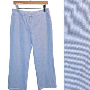 Brooks Brothers Womens Seersucker Striped Pants 8 Blue